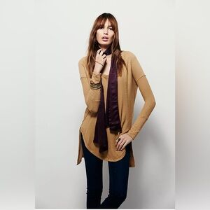 FREE PEOPLE We‎ The Free Waffle Knit Thermal Long Sleeve Top Size Small